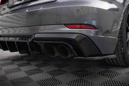 Maxton Heck Ansatz Flaps Diffusor V.2 für Audi S3 / A3 S-Line Sportback 8V Facelift schwarz Hochglanz
