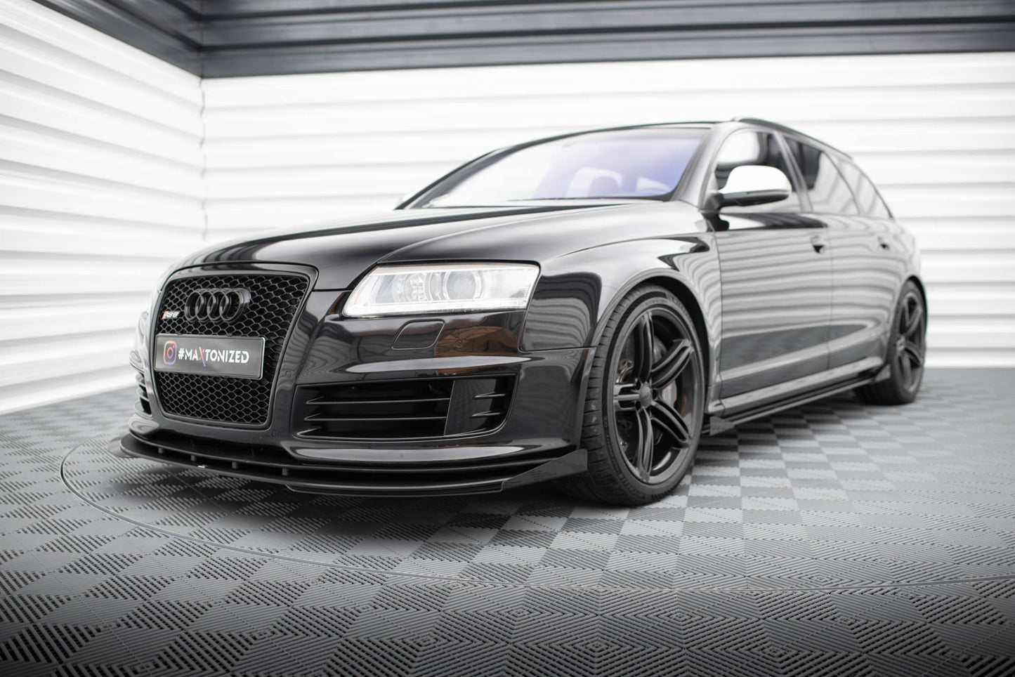 Maxton Front Flaps Audi RS6 Avant C6 schwarz Hochglanz