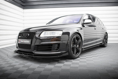 Maxton Front Flaps Audi RS6 Avant C6 schwarz Hochglanz