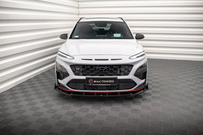Maxton Front Ansatz V.2 +Flaps für Hyundai Kona N Mk1