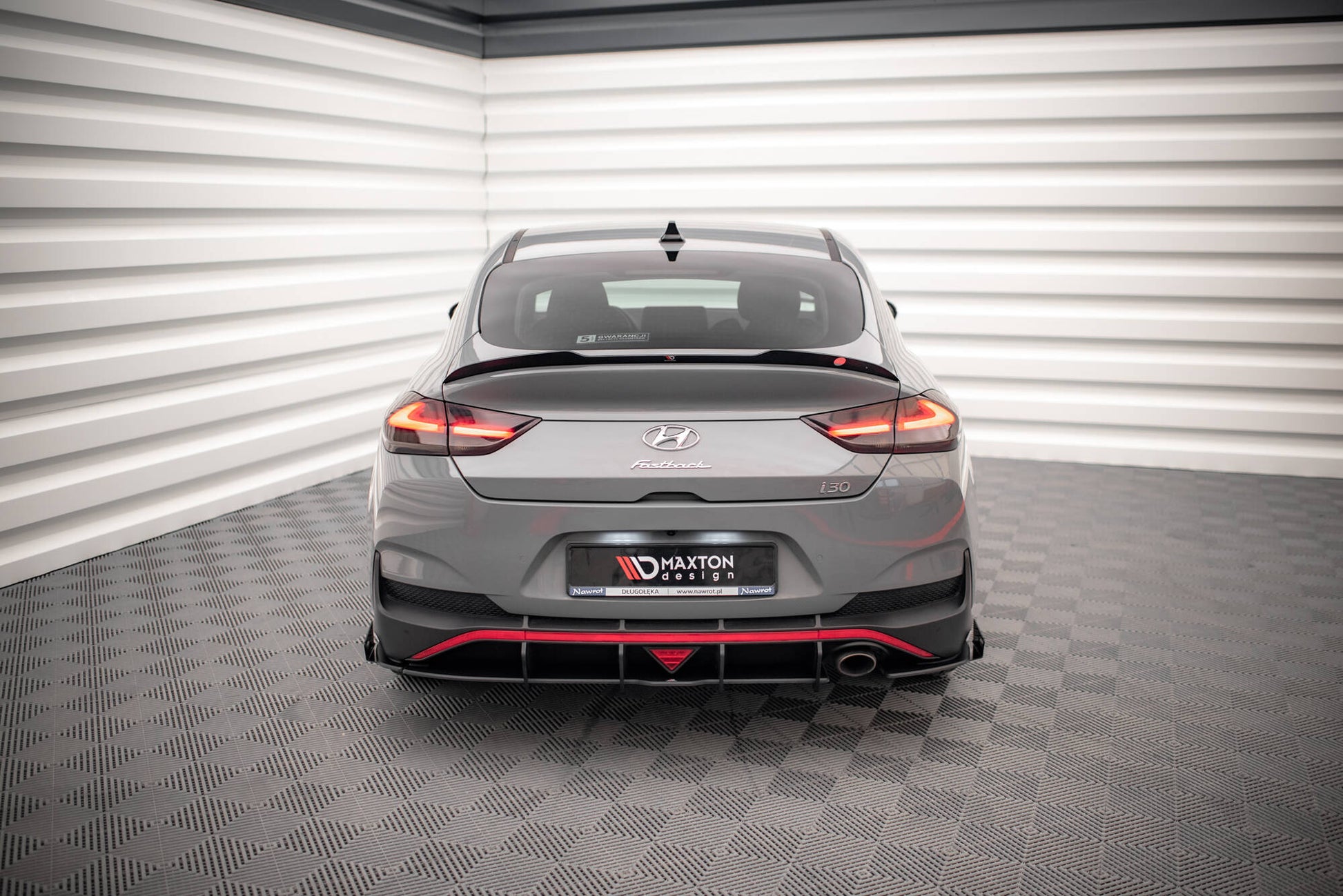 Maxton Street Pro Heck Ansatz Flaps Diffusor +Flaps für Hyundai I30 Fastback N-Line Mk3 Facelift schwarz Hochglanz
