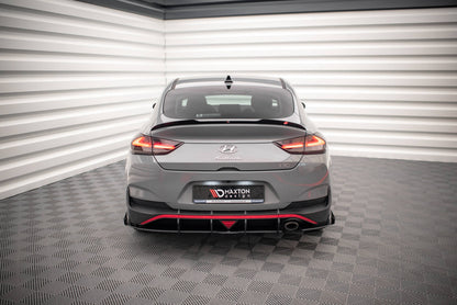Maxton Street Pro Heck Ansatz Flaps Diffusor +Flaps für Hyundai I30 Fastback N-Line Mk3 Facelift schwarz Hochglanz