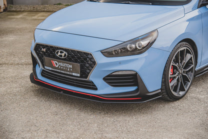 Maxton Robuste Racing Front Ansatz für passend +Flaps für Hyundai I30 N Mk3 Hatchback / Fastback schwarz Hochglanz