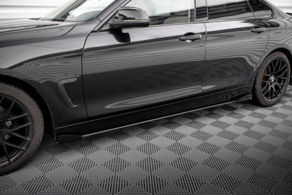 Maxton Street Pro Seitenschweller Ansatz für + Flaps BMW 4er Gran Coupe F36 schwarz Hochglanz