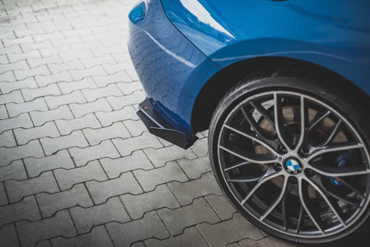 Maxton Robuste Racing Heck Ansatz Flaps Diffusor +Flaps für BMW M135i F20 schwarz Hochglanz