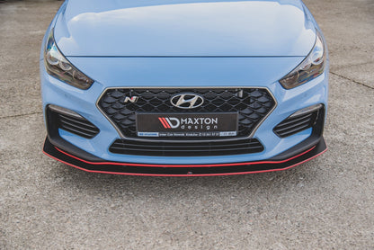 Maxton Robuste Racing Front Ansatz für passend +Flaps für Hyundai I30 N Mk3 Hatchback / Fastback schwarz Hochglanz