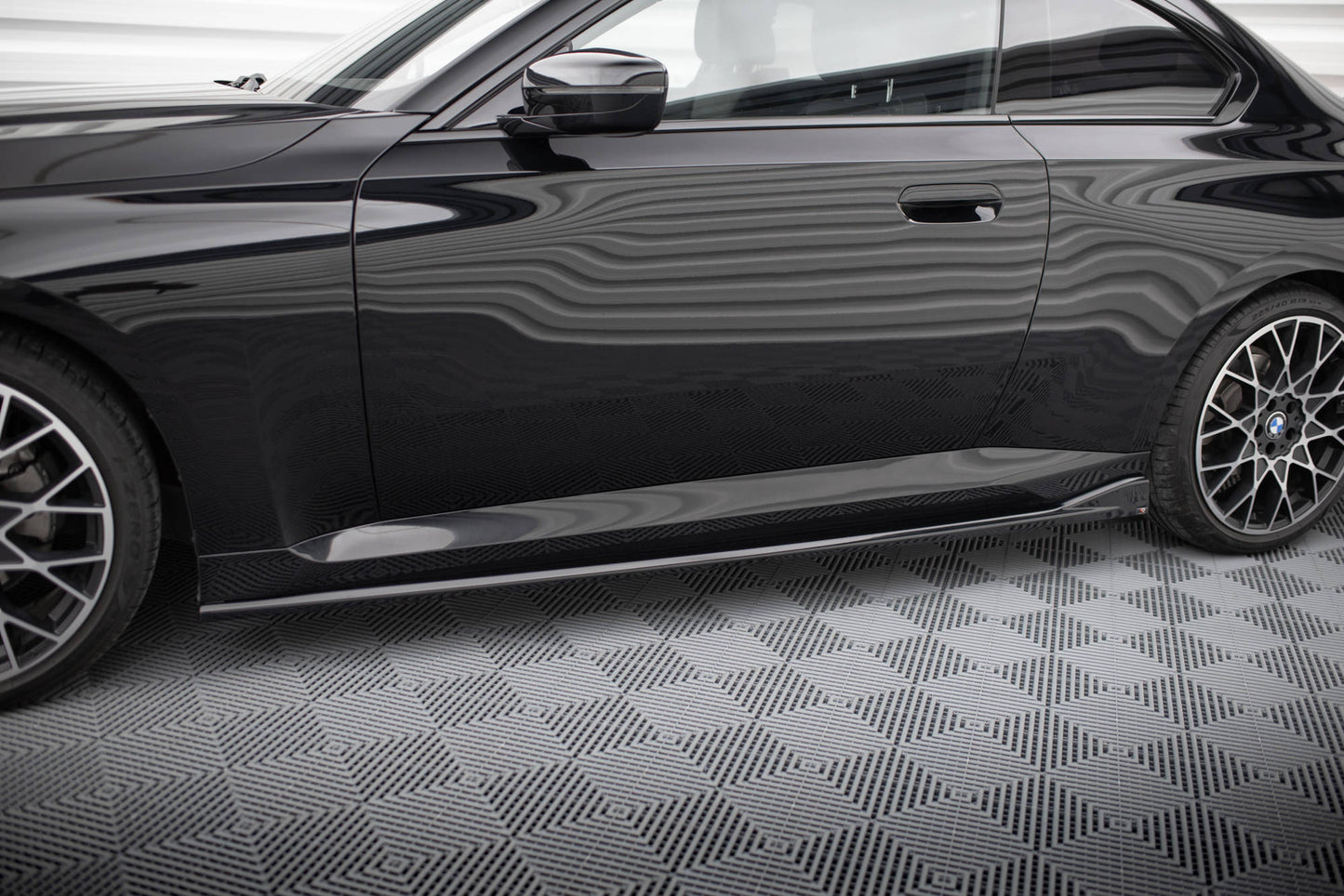 Maxton Seitenschweller Ansatz für V.2 für BMW 2 Coupe G42 schwarz Hochglanz