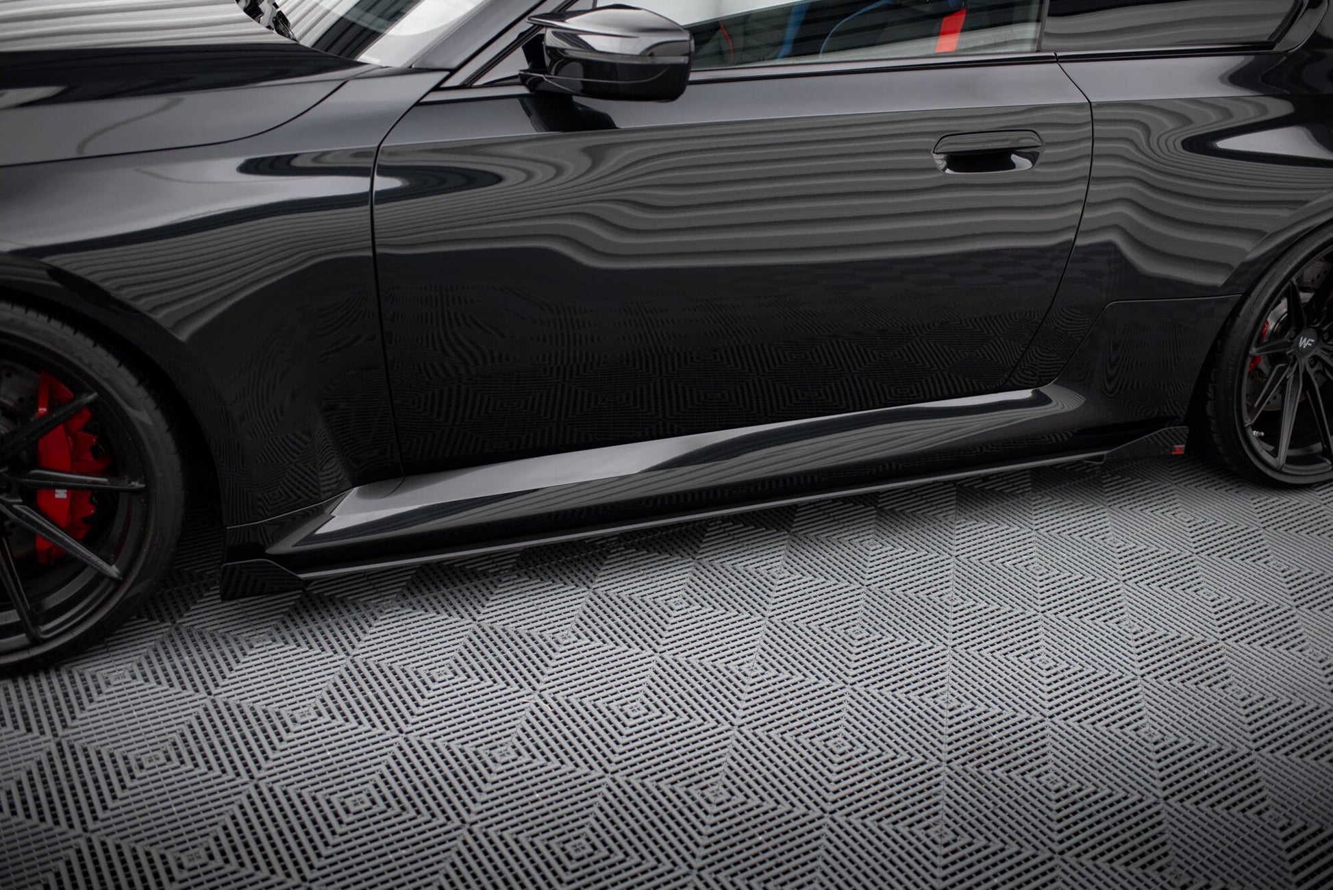 Maxton Street Pro Seitenschweller Ansatz für V.1 für + Flaps BMW M2 G87 schwarz Hochglanz