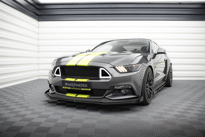 Maxton Street Pro Front Ansatz für +Flaps für + Flaps Ford Mustang GT Mk6  schwarz Hochglanz