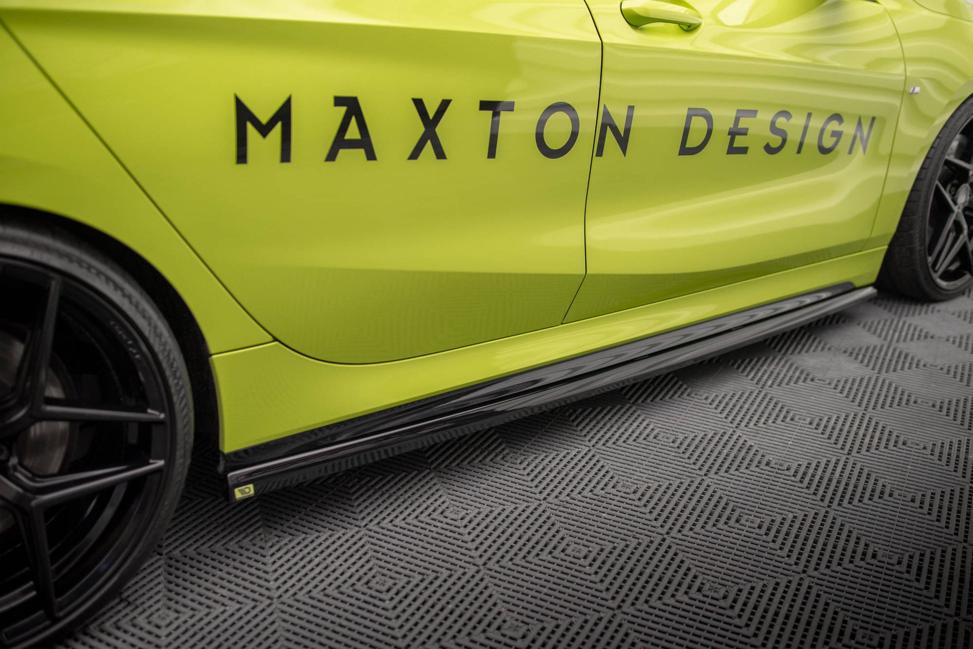 Maxton Seitenschweller Ansatz für V.4 BMW 1er F40 M-Paket/ M135i  schwarz Hochglanz
