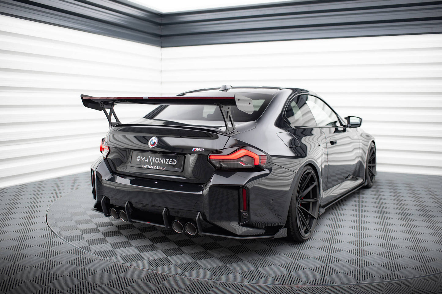 Maxton Hintere Seiten Flaps für BMW M2 G87 schwarz Hochglanz