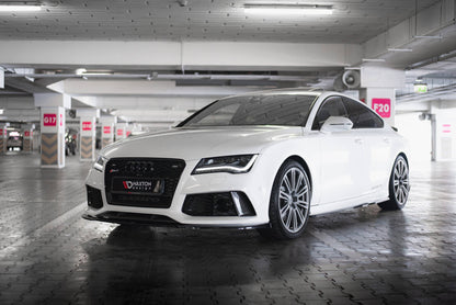 Maxton Front Ansatz V.3 für Audi RS7 C7 Facelift schwarz Hochglanz