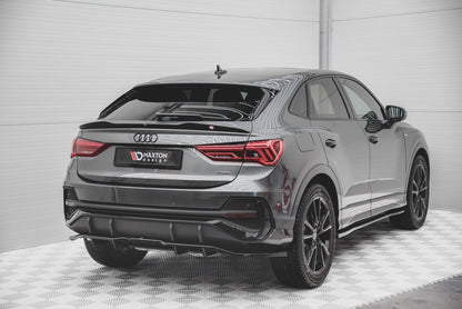 Maxton Mittlerer Diffusor Heck Ansatz DTM Look für Audi Q3 Sportback S-Line schwarz Hochglanz