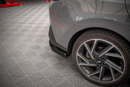 Maxton Hintere Seiten Flaps für Hyundai I30 Fastback N-Line Mk3 Facelift schwarz Hochglanz