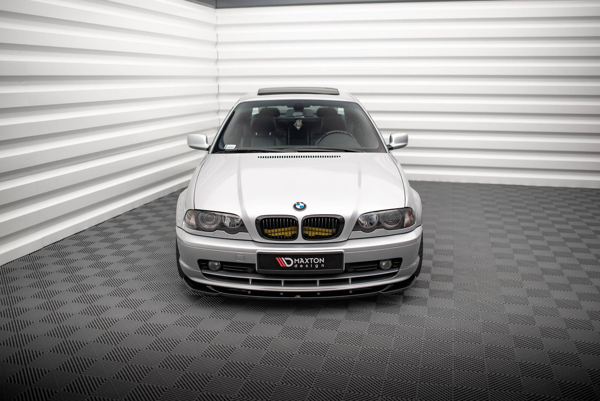 Maxton Front Ansatz V.1 für BMW 3er Coupe E46 schwarz Hochglanz