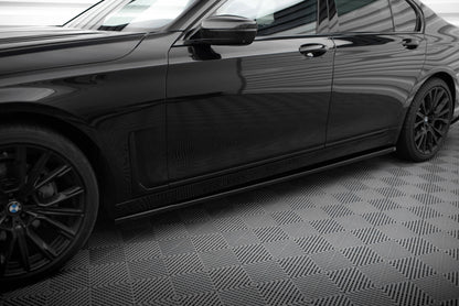 Maxton Seitenschweller Ansatz für BMW 7 G11 Facelift schwarz Hochglanz