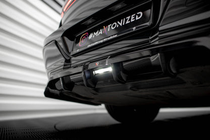 Maxton Mittlerer Diffusor Heck Ansatz DTM Look für BMW 7 M-Paket G70 schwarz Hochglanz