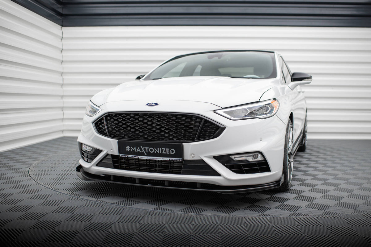 Maxton Street Pro Front Ansatz für +Flaps für + Flaps Ford Mondeo Sport Mk5 Facelift / Fusion Sport Mk2 Facelift schwarz H...