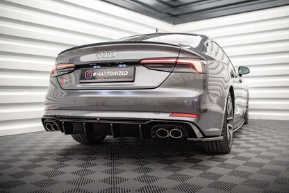 Maxton Heck Ansatz Flaps Diffusor für Audi S5 Coupe / Sportback F5 schwarz Hochglanz