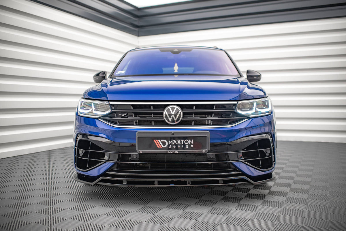 Maxton Front Ansatz V.1 für Volkswagen Tiguan R / R-Line Mk2 Facelift schwarz Hochglanz