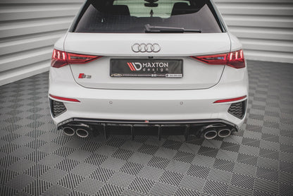 Maxton Diffusor Heck Ansatz für Audi S3 Sportback 8Y schwarz Hochglanz