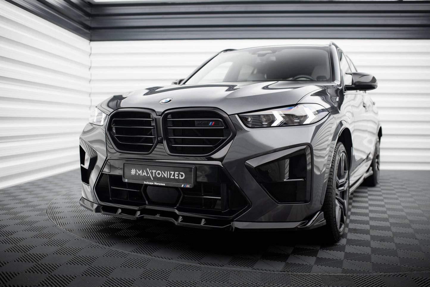 Maxton Front Ansatz V.1 für BMW X5 M F95 Facelift schwarz Hochglanz