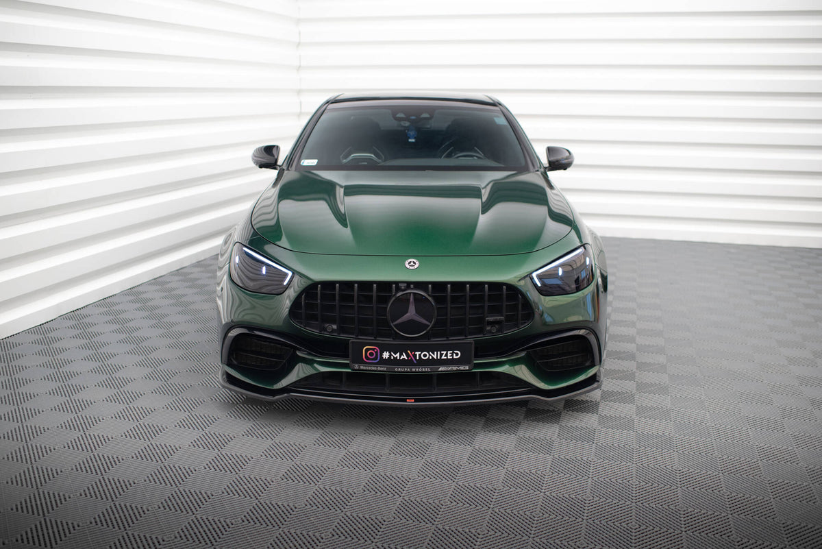 Maxton Front Ansatz V.1 für Mercedes-AMG E63 W213 Facelift schwarz Hochglanz