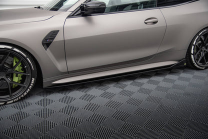 Maxton Seitenschweller Ansatz für V.3 für CSL Look BMW M4 G82 schwarz Hochglanz