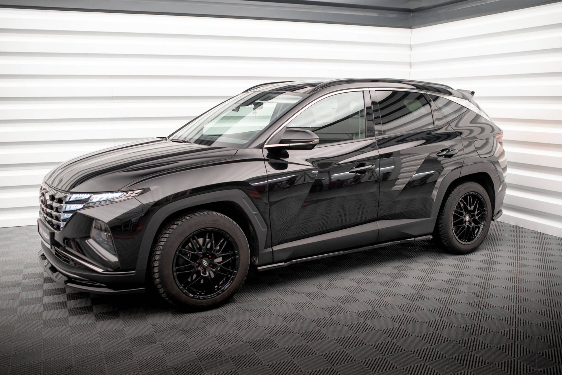 Maxton Seitenschweller Ansatz für Hyundai Tucson Mk4 schwarz Hochglanz
