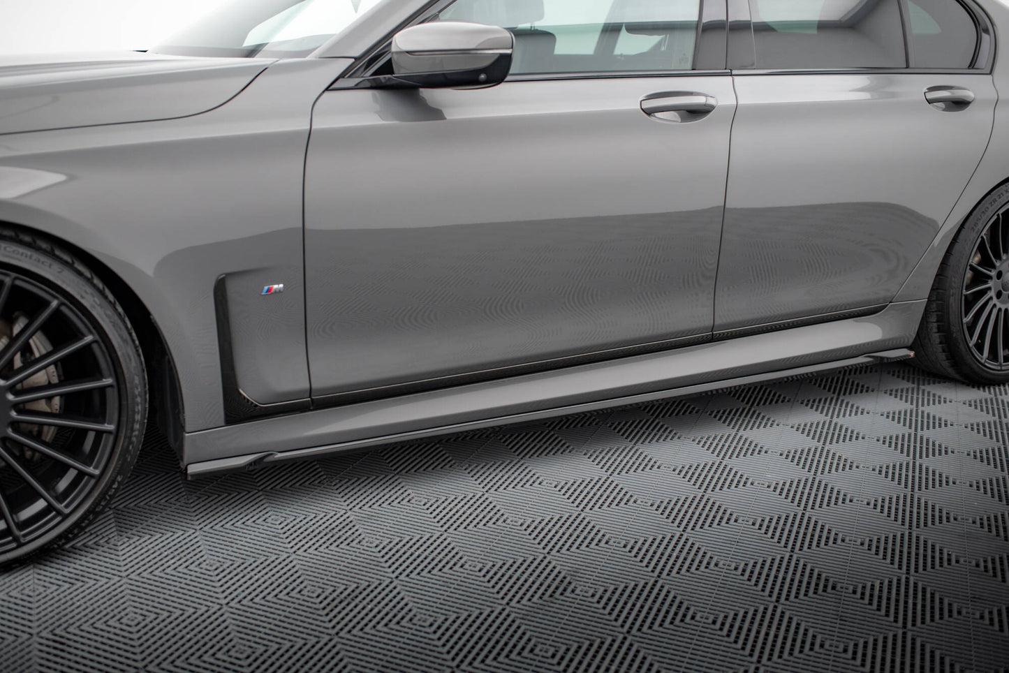 Maxton Seitenschweller Ansatz für V.2 für BMW 7 G11 M-Paket Facelift schwarz Hochglanz