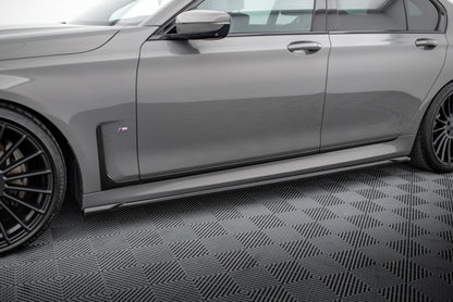 Maxton Seitenschweller Ansatz für V.2 für BMW 7 G11 M-Paket Facelift schwarz Hochglanz