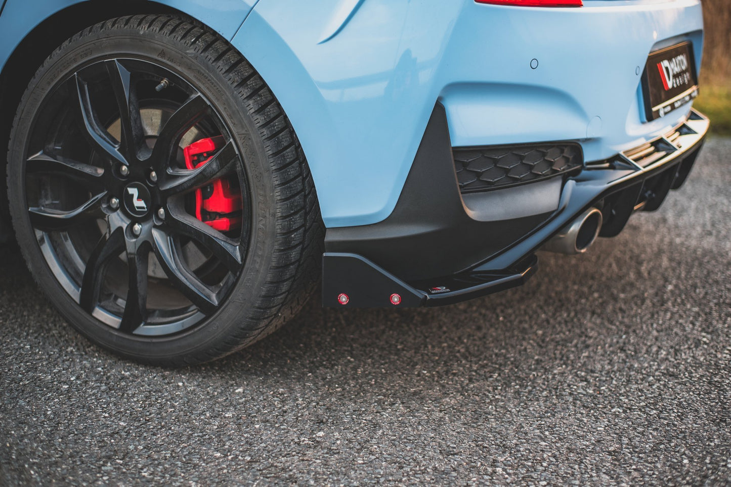 Maxton Heck Ansatz Flaps Diffusor V.7 +Flaps für Hyundai I30 N Mk3 Hatchback