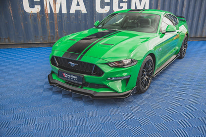 Maxton Front Ansatz V.1 +Flaps für Ford Mustang GT Mk6 Facelift