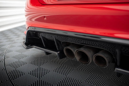 Maxton Mittlerer Diffusor Heck Ansatz DTM Look für V.2 Honda Civic Type-R Mk 11 schwarz Hochglanz