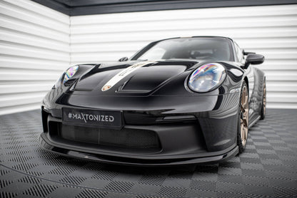 Maxton Front Ansatz für Porsche 911 992 GT3 schwarz Hochglanz