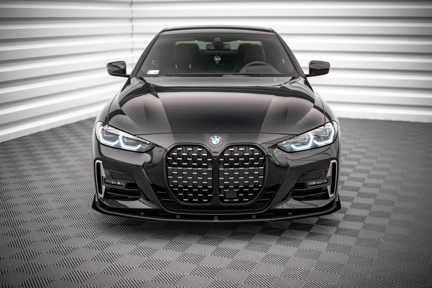 Maxton Street Pro Front Ansatz für +Flaps für BMW 4er M-Paket G22 schwarz Hochglanz
