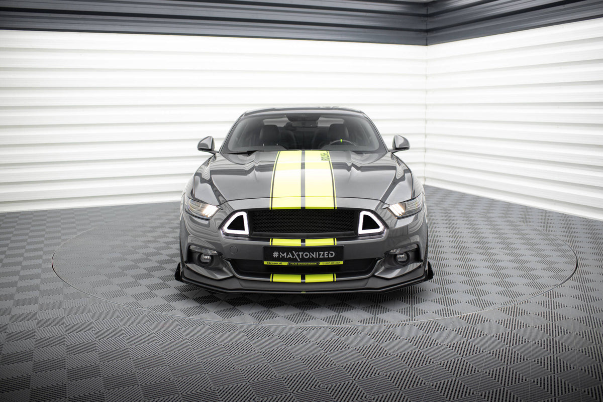 Maxton Street Pro Front Ansatz für +Flaps für + Flaps Ford Mustang GT Mk6  schwarz Hochglanz