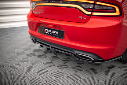 Maxton Mittlerer Diffusor Heck Ansatz DTM Look für Dodge Charger RT Mk7 Facelift schwarz Hochglanz