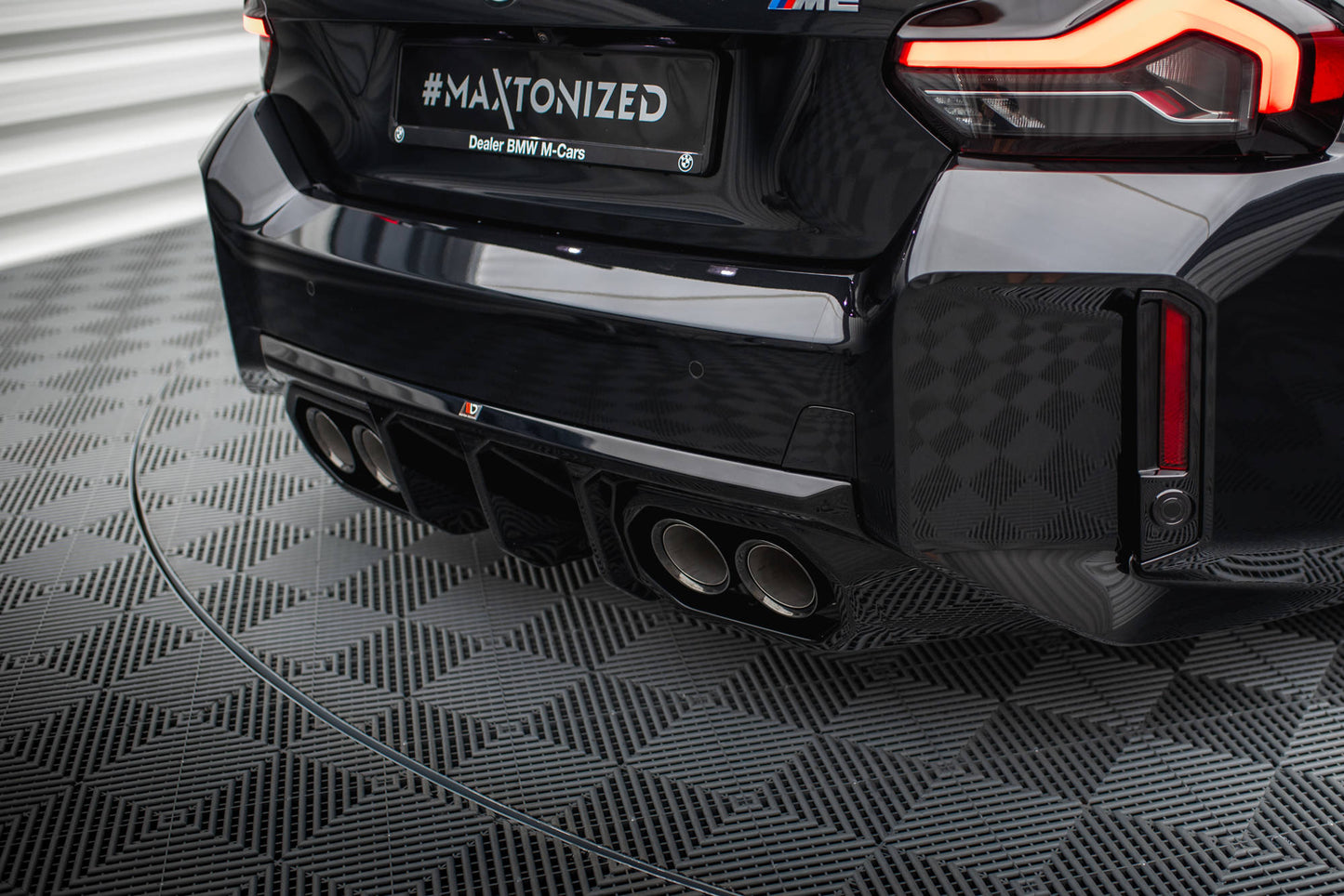 Maxton Diffusor Heck Ansatz V.2 für BMW M2 G87 schwarz Hochglanz