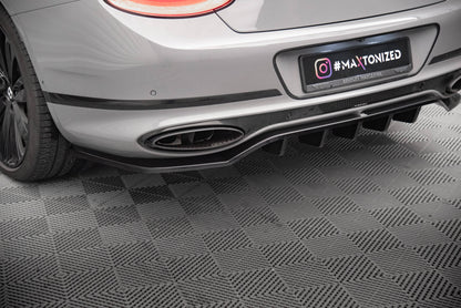 Maxton Mittlerer Diffusor Heck Ansatz DTM Look für Bentley Continental GT Mk3 schwarz Hochglanz