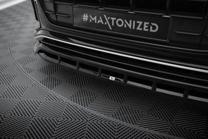 Maxton Front Ansatz V.2 für Audi SQ8 / Q8 S-Line Mk1 schwarz Hochglanz