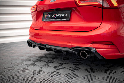 Maxton Diffusor Heck Ansatz V.2 für Ford Focus Kombi ST Mk4 schwarz Hochglanz