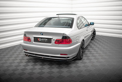 Maxton Heck Ansatz Flaps Diffusor für BMW 3er Coupe E46 schwarz Hochglanz