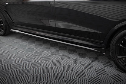 Maxton Seitenschweller Ansatz für BMW X7 M-Paket G07 Facelift schwarz Hochglanz