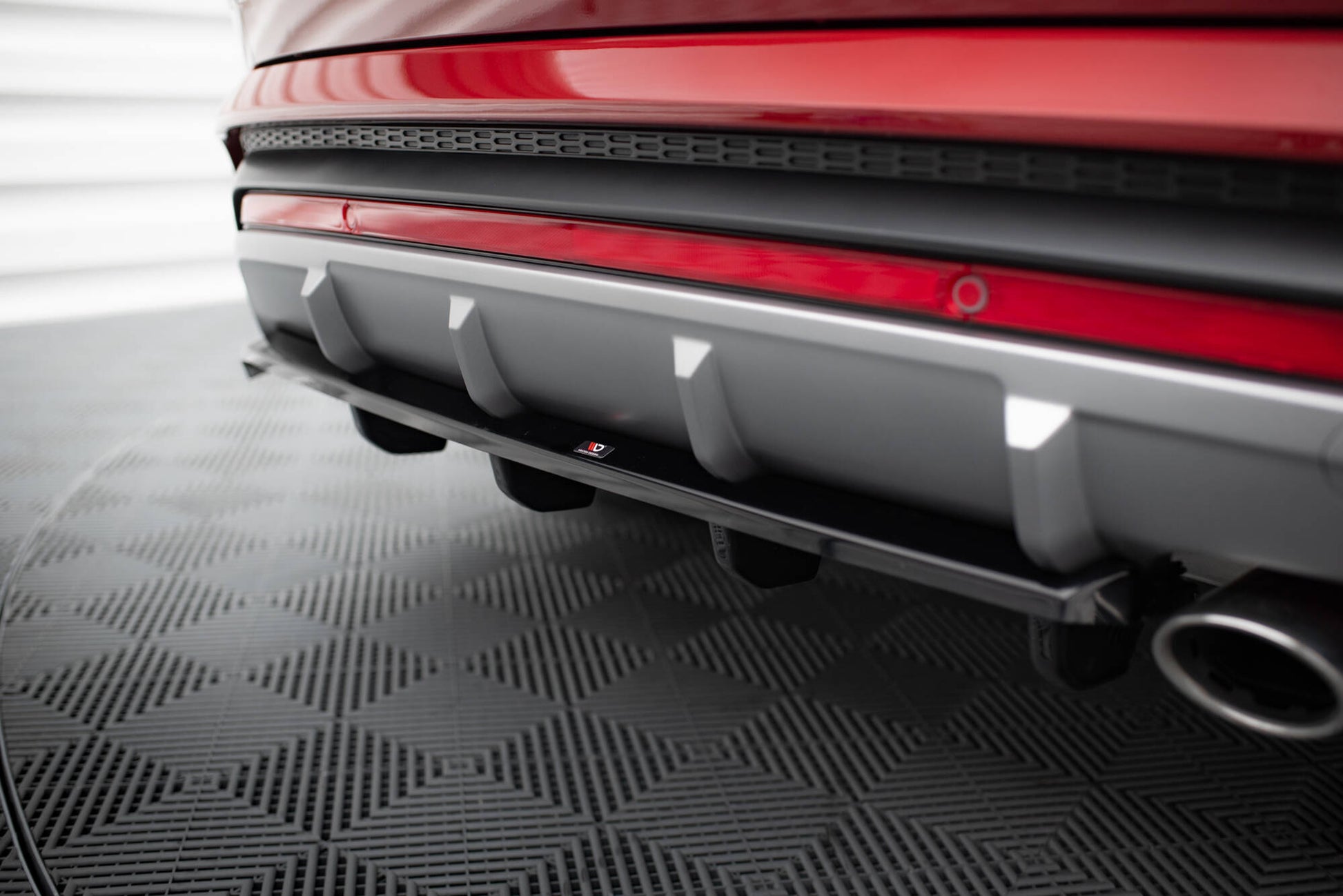 Maxton Mittlerer Diffusor Heck Ansatz DTM Look für Hyundai Tucson N-Line Mk4 schwarz Hochglanz