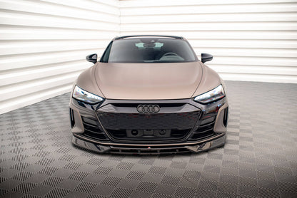 Maxton Front Ansatz V.3 für Audi e-Tron GT / RS GT Mk1 schwarz Hochglanz