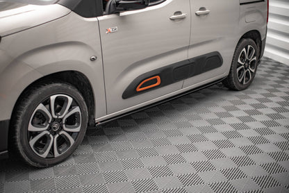 Maxton Seitenschweller Ansatz für Citroen Berlingo Mk3 schwarz Hochglanz