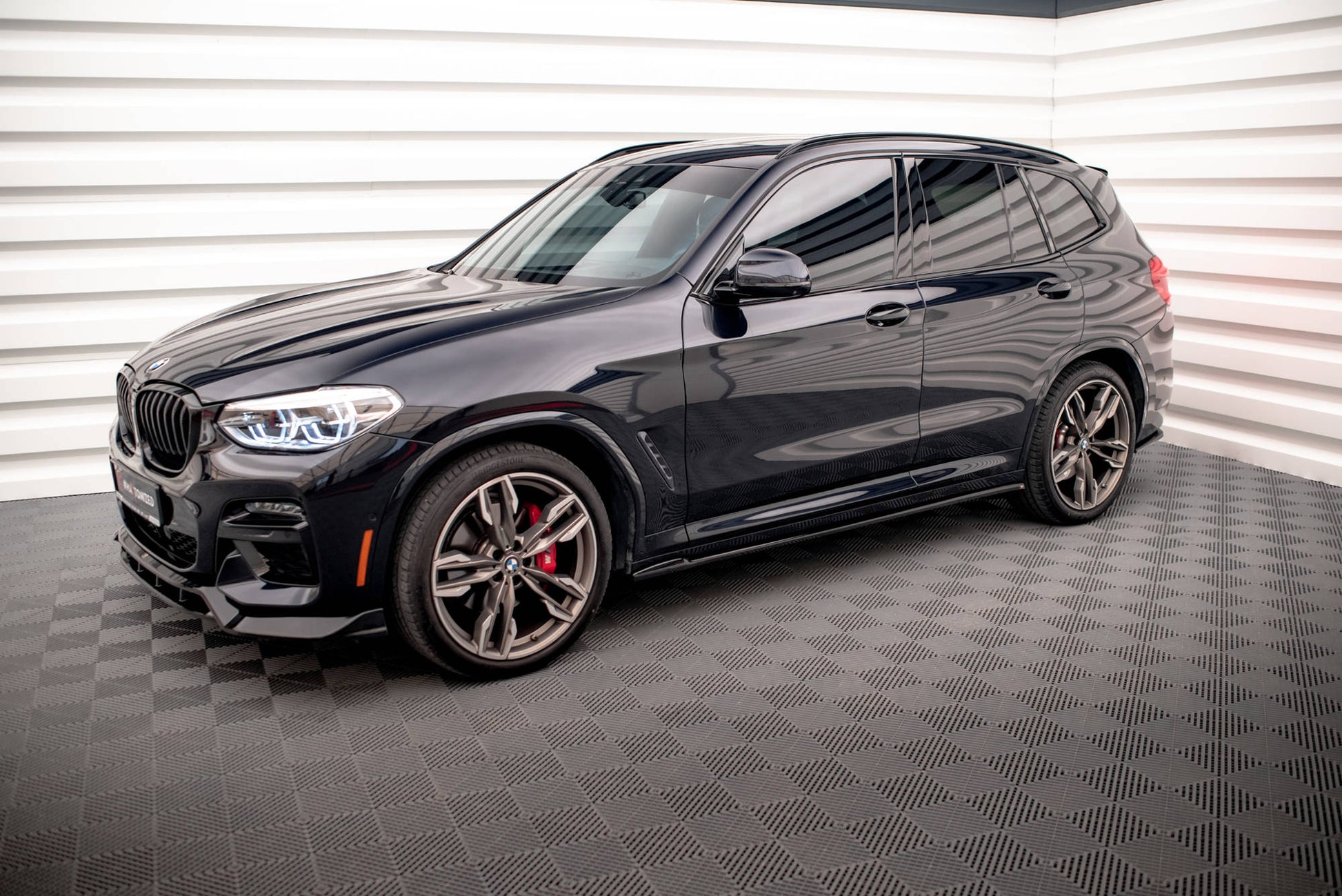 Maxton Seitenschweller Ansatz für V.2 für  BMW X3 M40d / M40i / M-Paket G01  schwarz Hochglanz