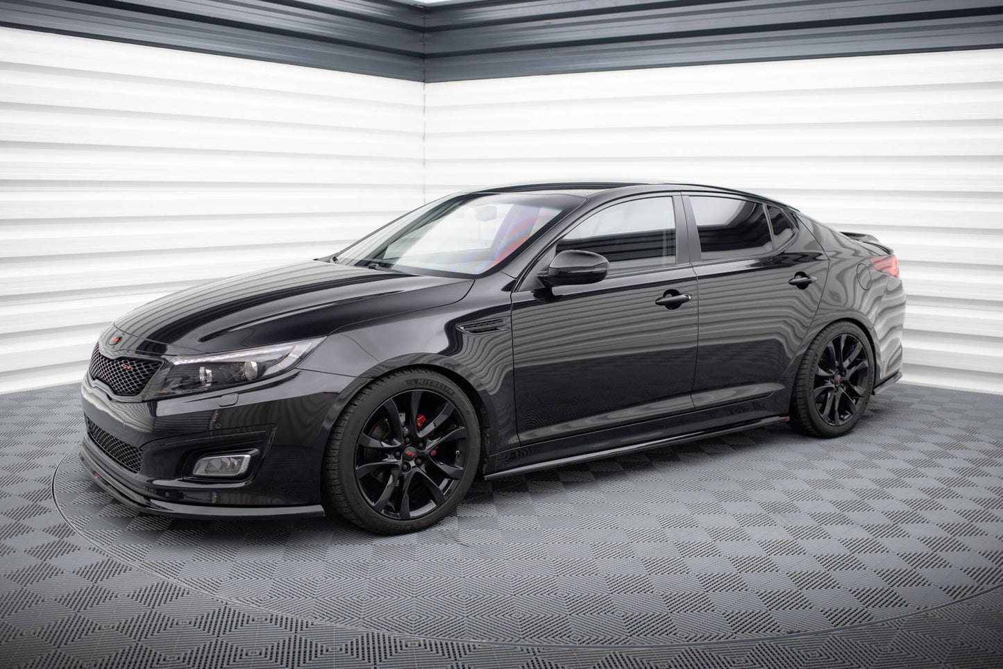 Maxton Seitenschweller Ansatz für Kia Optima Mk3 schwarz Hochglanz