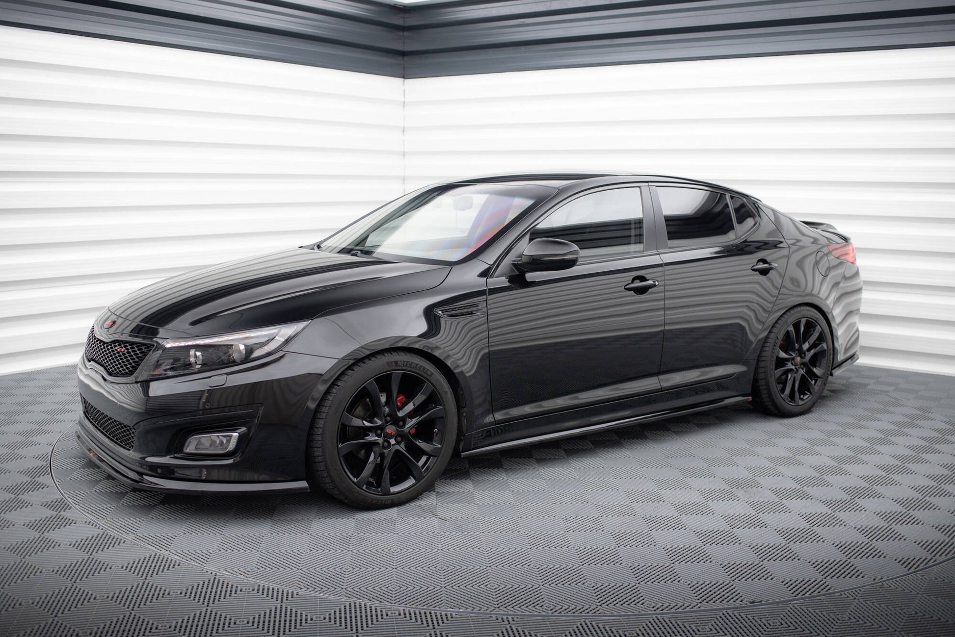 Maxton Seitenschweller Ansatz für Kia Optima Mk3 schwarz Hochglanz